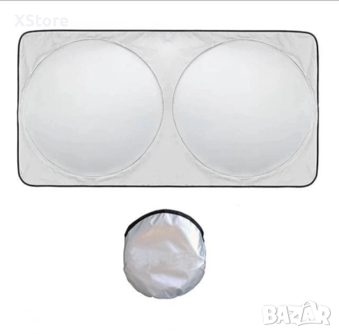 Автомобилен сгъваем двоен сенник за предното стъкло на кола, снимка 7 - Аксесоари и консумативи - 52483227