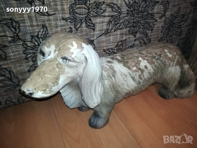 КУЧЕ-60СМ-ГРАДИНСКА ФИГУРА ОТ ГЕРМАНИЯ 2401240948, снимка 2 - Антикварни и старинни предмети - 43950498