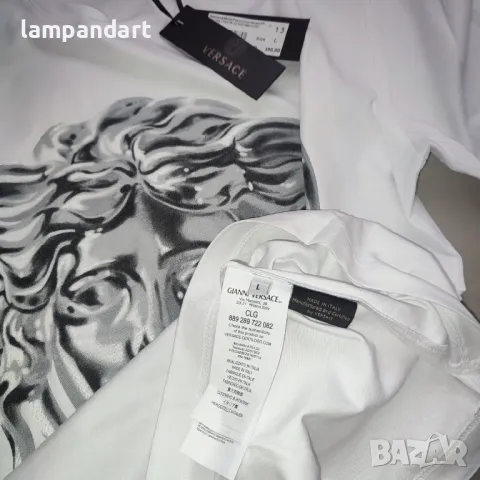 Тениска Versace Medusa бяло със сребристо, снимка 8 - Тениски - 41659976