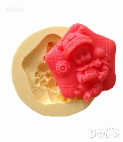 Бебе с плетени дрехи на основа силиконов молд форма калъп фондан гипс калъп