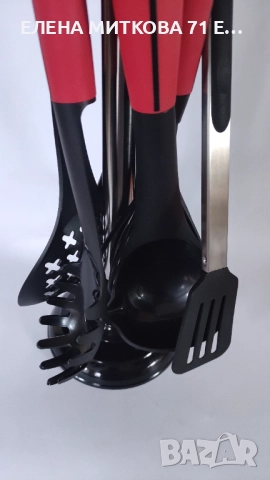 Чисто нов комплект кухненски прибори за готвене+стойка, снимка 5 - Прибори за хранене, готвене и сервиране - 52376068