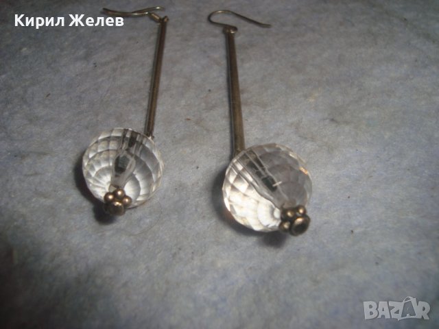 СТИЛНИ ПОСРЕБРЕНИ КРИСТАЛНИ ФАСЕТИРАНИ ОБЕЦИ 71251, снимка 5 - Обеци - 37715767