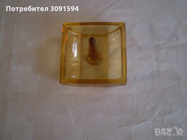 Арт Деко кристална поставка за пръстени цвят карамел, снимка 3 - Други ценни предмети - 33543738