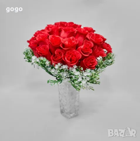 Елегантен букет от изкуствени рози, снимка 6 - Изкуствени цветя - 50322181