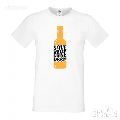 Мъжка тениска Save Water Drink Beer 3,Бира,Бирфест,Beerfest,Подарък,Изненада,Рожден Ден