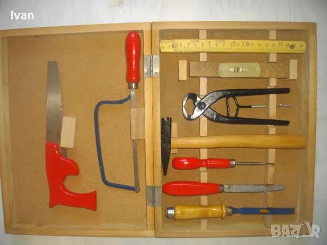 НОВ Немски КОМПЛЕКТ РЪЧНИ ИНСТРУМЕНТИ ТИП ДЕТСКИ ЗА ОБУЧЕНИЕ ПРАКТИКА 10 броя Старо масивно качество, снимка 3 - Други инструменти - 47662249