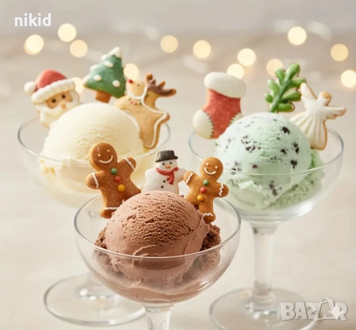 20 бр мини Коледни резци резец форми форма за тесто зеленчуци плодове метални, снимка 7 - Форми - 52894117