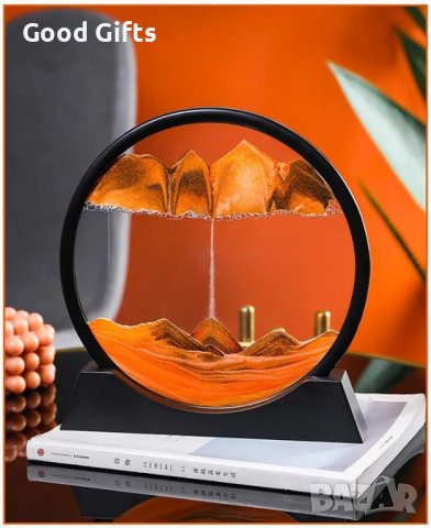 3D Пясъчен часовник с движещ се пейзаж Пясъчен живопис, Оранжев, снимка 5 - Декорация за дома - 43681584