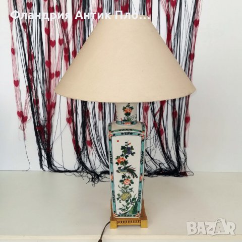 Голяма порцеланова настолна лампа, снимка 4 - Настолни лампи - 32772730