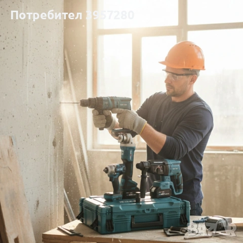 Комплект 4 в 1 - акумулаторен перфоратор, винтоверт, гайковерт и ъглошлайф 36V, снимка 5 - Други инструменти - 53449829