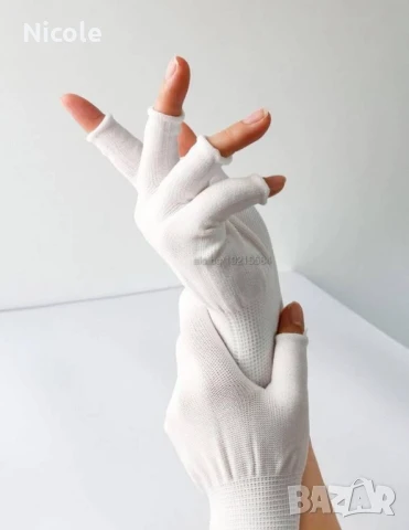 Комплект ръкавички за LED лампа и поставка за готови форми, снимка 4 - Педикюр и маникюр - 47987980