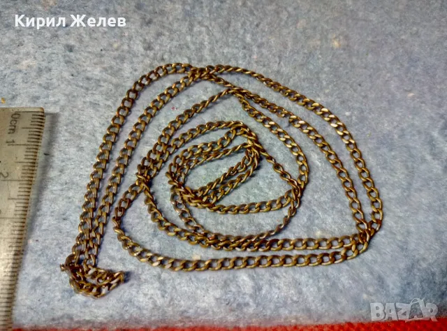 Стар ФИН ПОЗЛАТЕН МЕДЕН ЛАНЕЦ ВЕРИЖКА КОЛИЕ КЛАСИЧЕСКА РЕТРО ПЛЕТКА МАЙСТОРСКА РЪЧНА ИЗРАБОТКА 47408