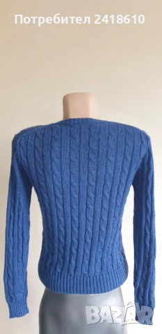 POLO Ralph Lauren Cable Pima Cotton  V - Neck Size S  ОРИГИНАЛ! Дамски Пуловер!, снимка 7 - Блузи с дълъг ръкав и пуловери - 52278109