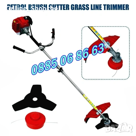 Бензинов тример 74 куб., моторна косачка за трева + самар , снимка 4 - Градинска техника - 40776691