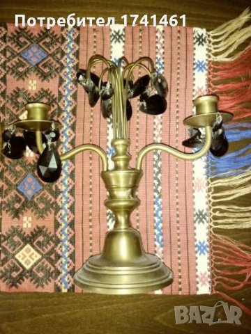 Месингов свещник, снимка 3 - Антикварни и старинни предмети - 28197385