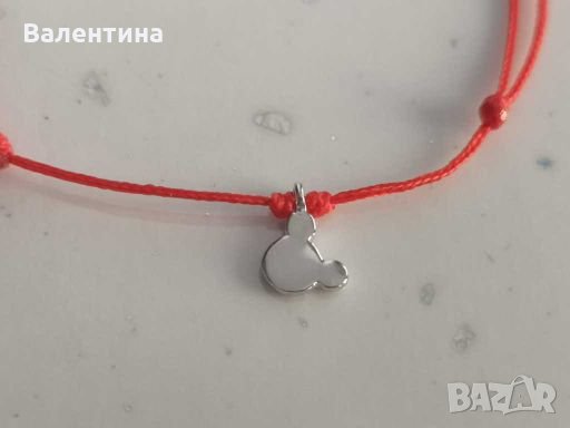  Дамска, детска сребърна гривна със 925 медальон Мики Маус Mickey mouse, снимка 1