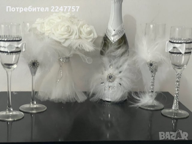 Сватбени чаши, снимка 6 - Сватбени аксесоари - 44044652