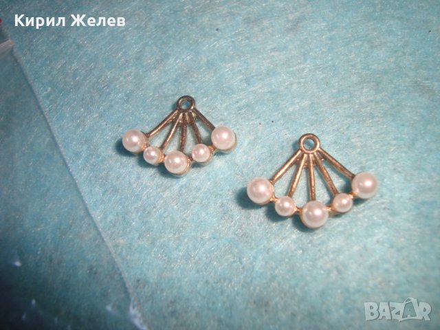 2 СТАРИ ПЕРЛЕНИ БРОНЗОВИ ЗЛАТИСТИ АРТ НУВО СТИЛ ВИСУЛКИ БИЖУТА НАКИТИ 26666