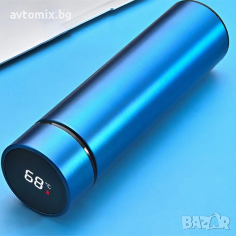 LED термос с тъч дисплей, син, снимка 1 - Аксесоари и консумативи - 43440156