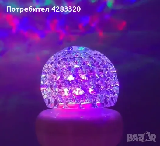 Коледна кристална въртяща се топка LED светлина, снимка 2 - Лед осветление - 47804210