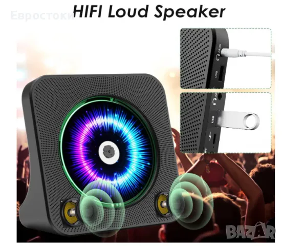 Gueray мултифункионален CD / DVD плейър, Bluetooth, дистанционно управление, HDMI изход, FM, USB, снимка 6 - Плейъри, домашно кино, прожектори - 49708885