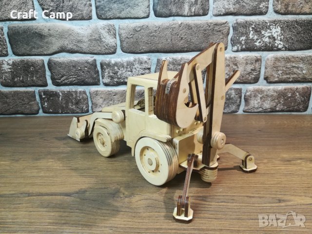 Дървен макет на Багер - Craft Camp, снимка 7 - Коли, камиони, мотори, писти - 43281737