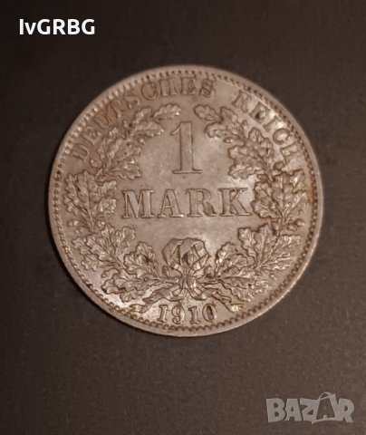 1 марка 1910 Германия сребро 