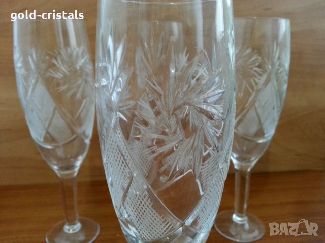 кристални чаши руски кристал, снимка 6 - Антикварни и старинни предмети - 25450012