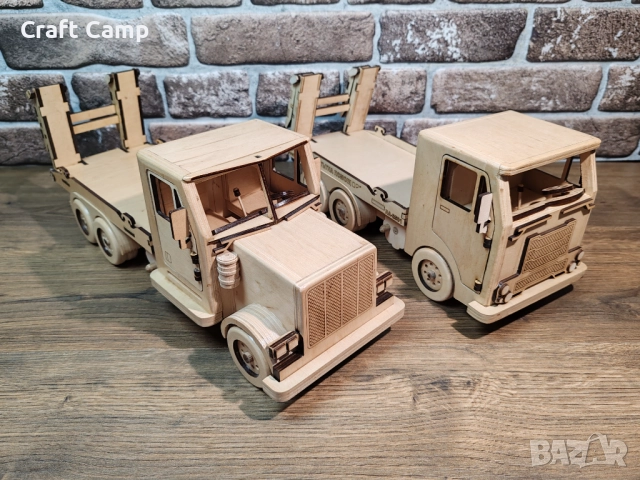 Дървен модел на камион за пътна помощ – Craft Camp, снимка 2 - Коли, камиони, мотори, писти - 52736506