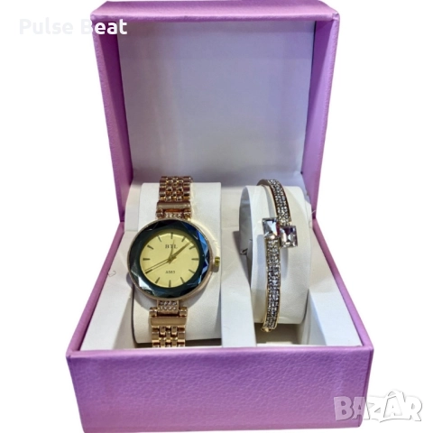 Дамски подаръчен комплект - Елегантен часовник с нежна гривна, снимка 6 - Дамски - 52056571