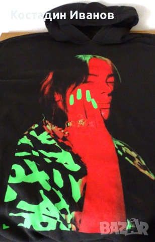 Billie Eilish H&M суичър широк размер L Били Айлиш