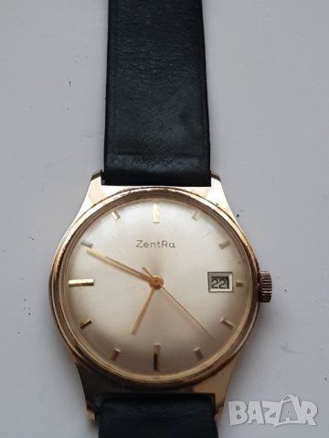 Мъжки позлатен механичен часовник ZENTRA, снимка 6 - Мъжки - 36956513
