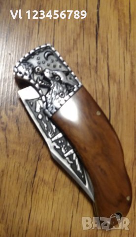 Руски сгъваем джобен нож с калъф"Тайга"/Вълк/Акула сталь 65х13, снимка 9 - Ножове - 28100106