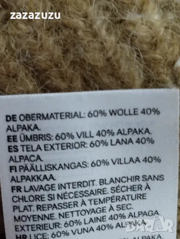 H&M алпака и вълна дамски пуловер цвят горчица, снимка 5 - Блузи с дълъг ръкав и пуловери - 47472619