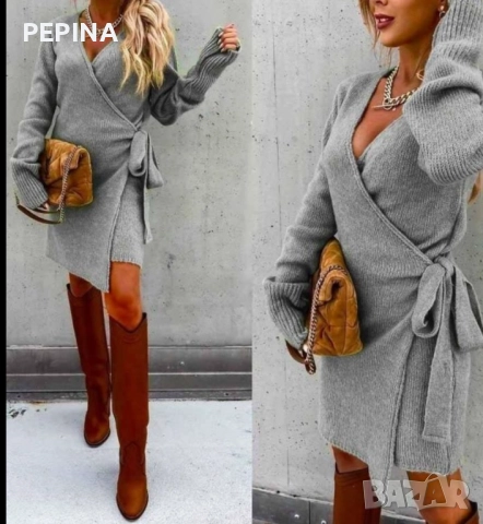 Дамска плетена рокля , снимка 3 - Рокли - 52028906