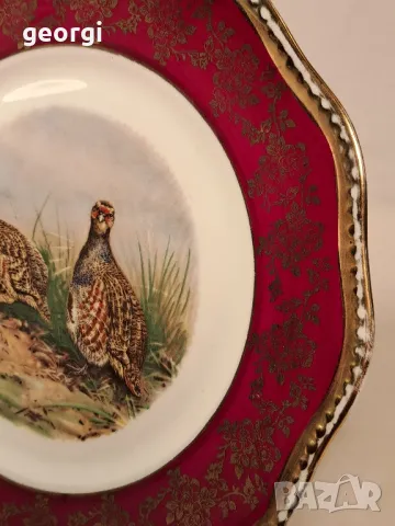 декоративна порцеланова чиния Limoges ловна тематика яребици 25/1, снимка 3 - Декорация за дома - 49886022
