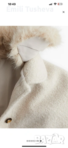 Яке от габардин с пухкава яка, снимка 4 - Якета - 53309444