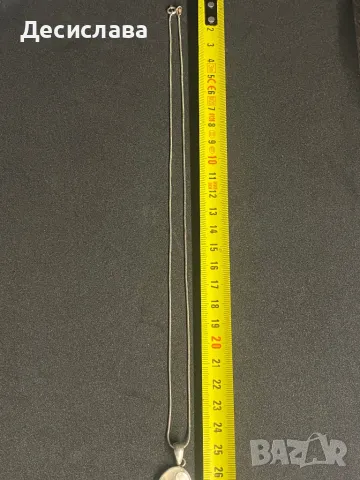 Сребърен комплект синджир и пръстен, снимка 4 - Колиета, медальони, синджири - 49991962