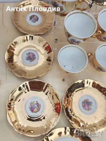 Винтидж чаен сервиз Bondware Foreign – златна декорация, снимка 9 - Сервизи - 50780017