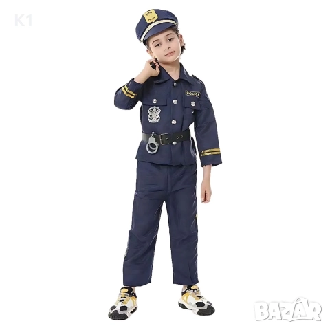Детски костюм на Полицай с Аксесоари, Детски полицейски костюм, снимка 3 - Детски комплекти - 52302327