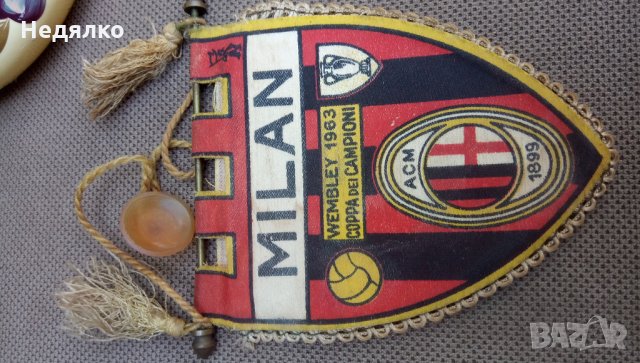 Оригинално флагче на Милан от 1963г,КЕШ, снимка 6 - Футбол - 32786649