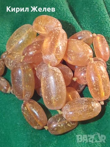 СТАРА РУСКА КЕХЛИБАРЕНА ОГЪРЛИЦА 100% НАТУРАЛЕН БАЛТИЙСКИ КЕХЛИБАР БАРАБАННО СТРУГОВАН УНИКАТ 26985, снимка 15 - Антикварни и старинни предмети - 35053804