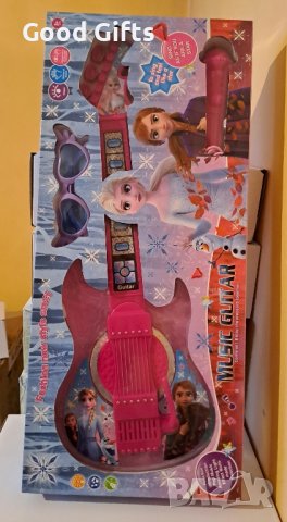 Детска китара Замръзналото кралство с музика и светлини, снимка 3 - Музикални играчки - 43322045