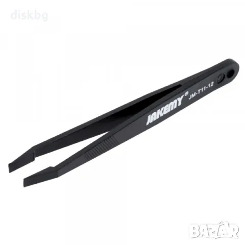 Комплект нови антистатични пинсети 3 броя - черни в блистер Jakemy, снимка 4 - Други инструменти - 29550083