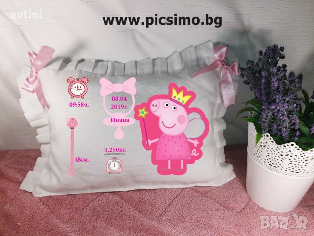 Декоративна възглавничка бебешка/детска визитка, снимка 8 - Спално бельо и завивки - 32646391
