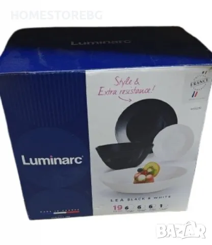 Черно-бял сервиз за хранене от 19 части Luminarc Lea Black & White