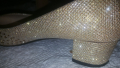 Златисти дамски обувки среден ток с камъни № 38, снимка 4