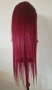Естествена дантелена перука 80 см - 200% плътност, 13x6 Lace, бургунди тъмно червена права коса, снимка 10
