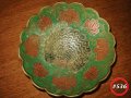 Продавам индийска месингова купа, клетъчен емайл,#536, снимка 1 - Декорация за дома - 43802145