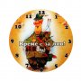 Часовник "Време е за лов" - стенен /стъкло/. Размер - Ф 20 см.